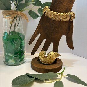 Sarah Coventry "Golden Brocade" Bracelet & Brooch Set